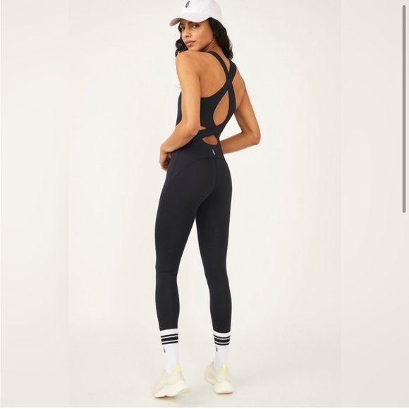 Free People Movement Back It Up Onesie in Black - Picture 3 of 6